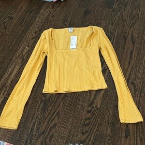NWT square neck long sleeve urban outfitters top